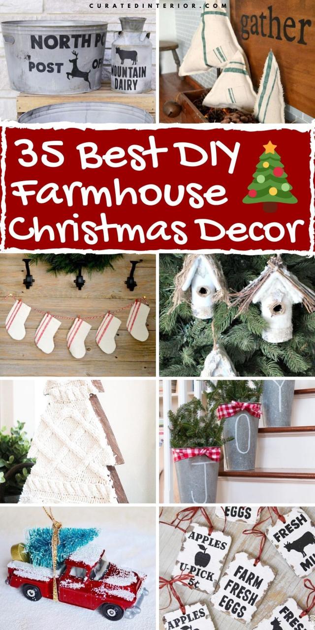 farmhouse christmas decor diy 35 DIY Farmhouse Christmas Decorations