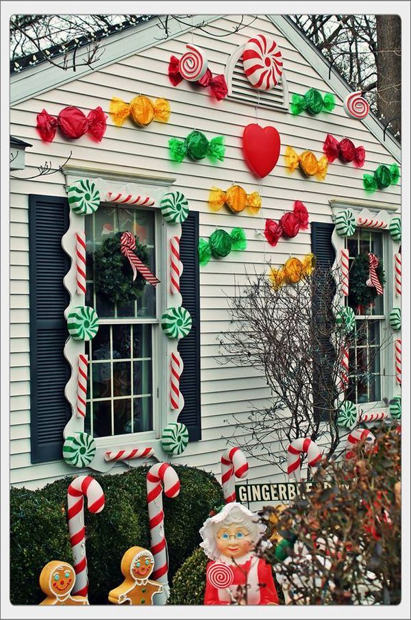 christmas decor gingerbread theme Candy christmas decorations, Outdoor christmas decorations, Christmas