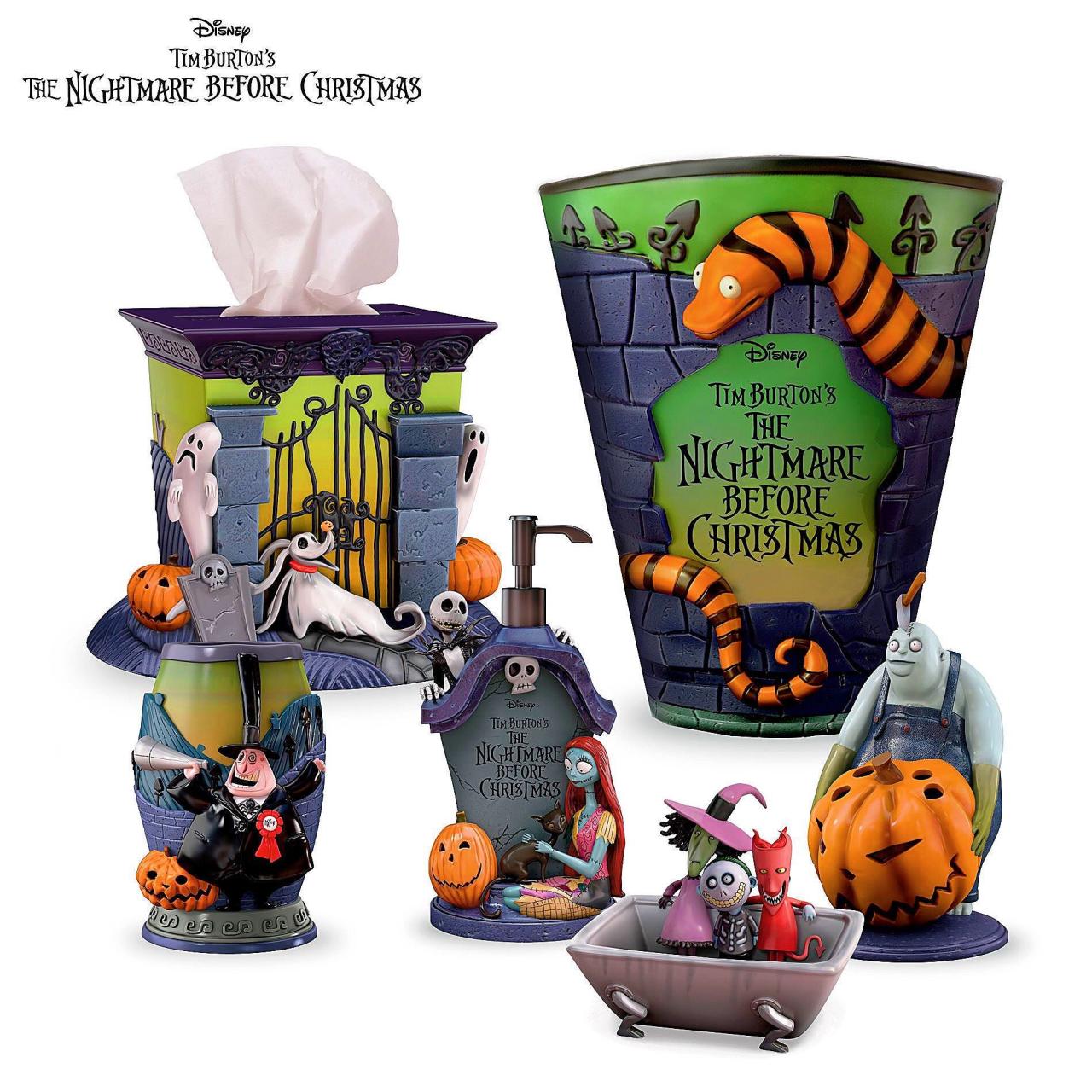 the nightmare before christmas bathroom decor NBC bathroom set Nightmare before christmas decorations, Nightmare