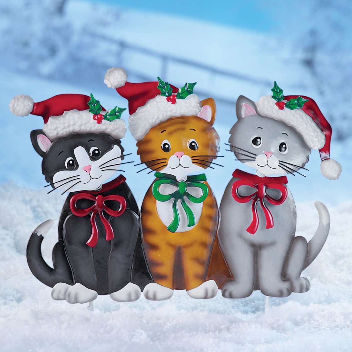 cat christmas yard decor Holiday Cats Stake Christmas Yard Decoration Collections Etc.