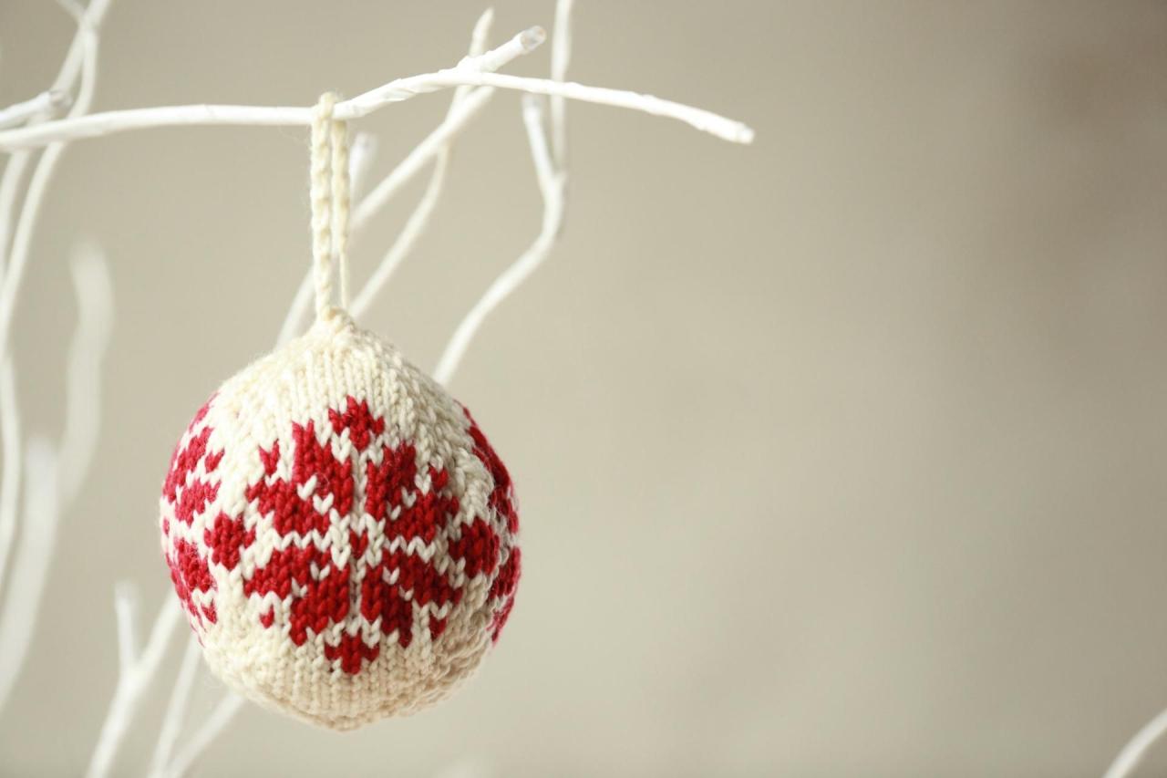 fair isle christmas decor Put a festive spin on Fair Isle with a dazzling array of knit ornaments