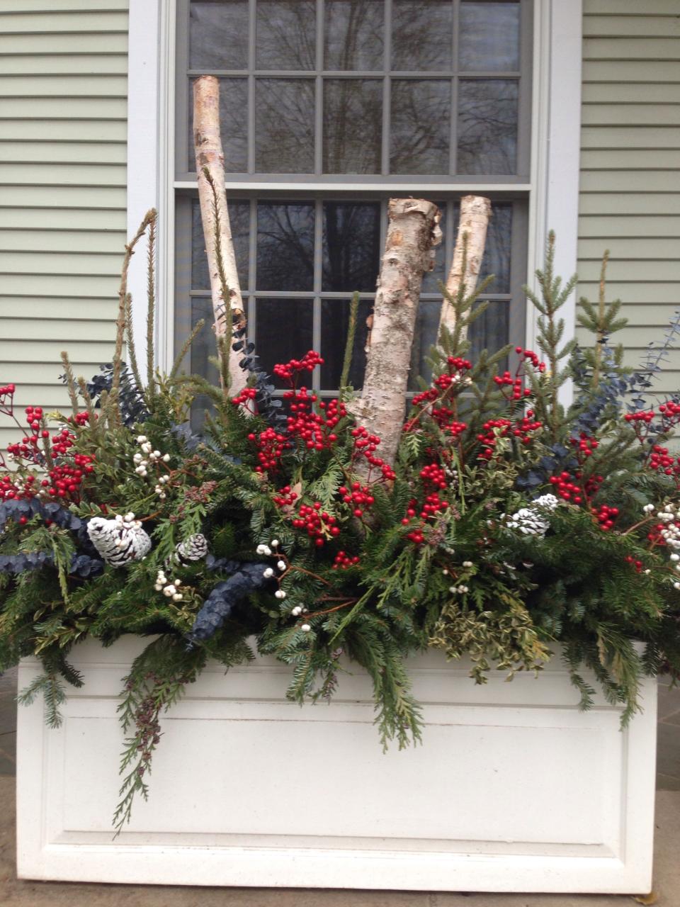 christmas decor in window boxes outdoor Christmas Window Box Ideas The Urban Decor