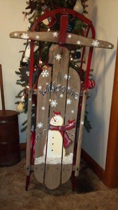 christmas wooden sled decor Christmas sled, Christmas sled decoration, Christmas decor diy