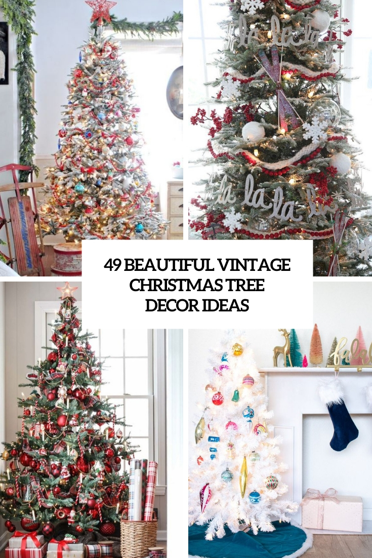 vintage christmas tree decor ideas 49 Beautiful Vintage Christmas Tree Ideas DigsDigs