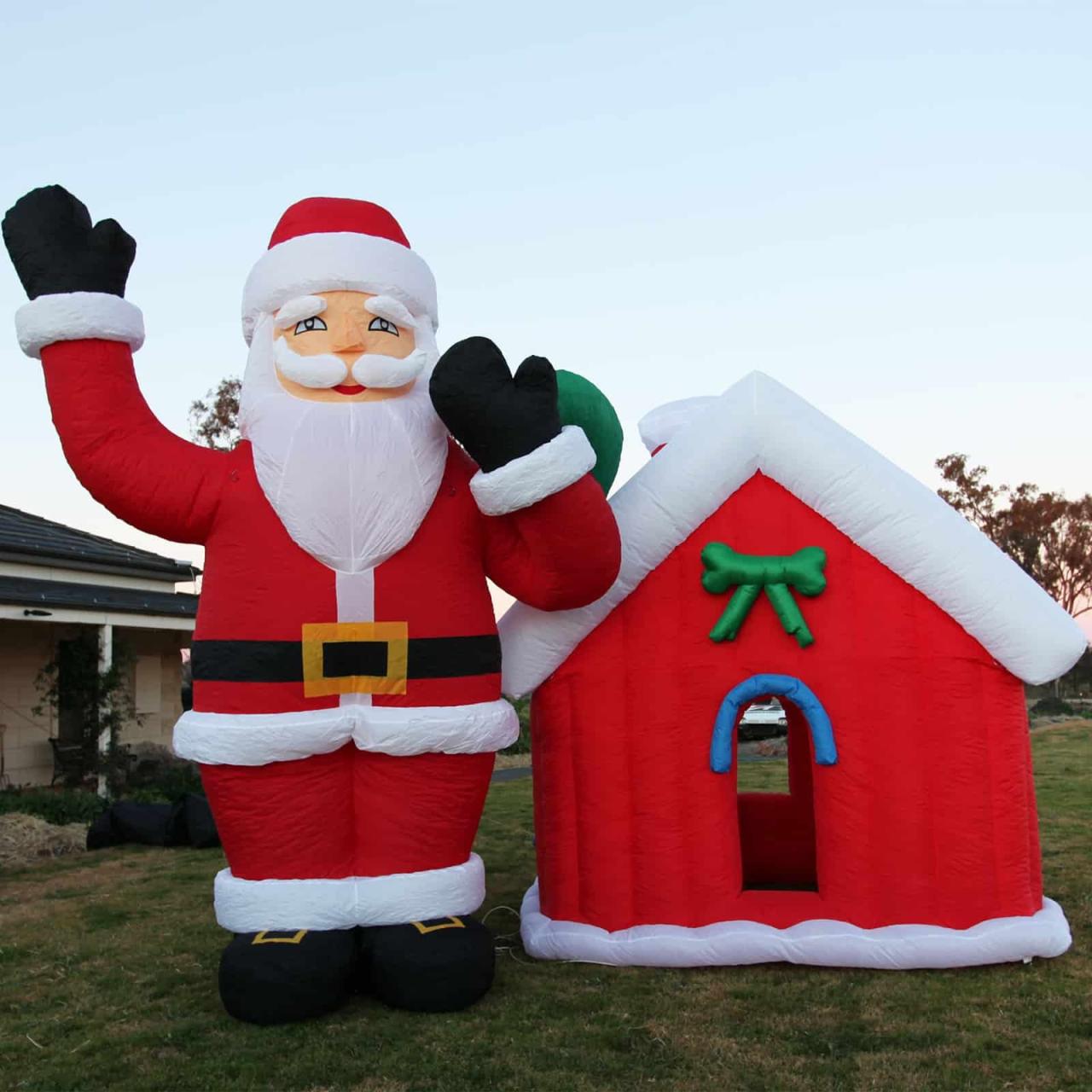 christmas decorations outdoor inflatable decorations 4M Giant Christmas Santa Claus Inflatable Outdoor Decoration Amazing