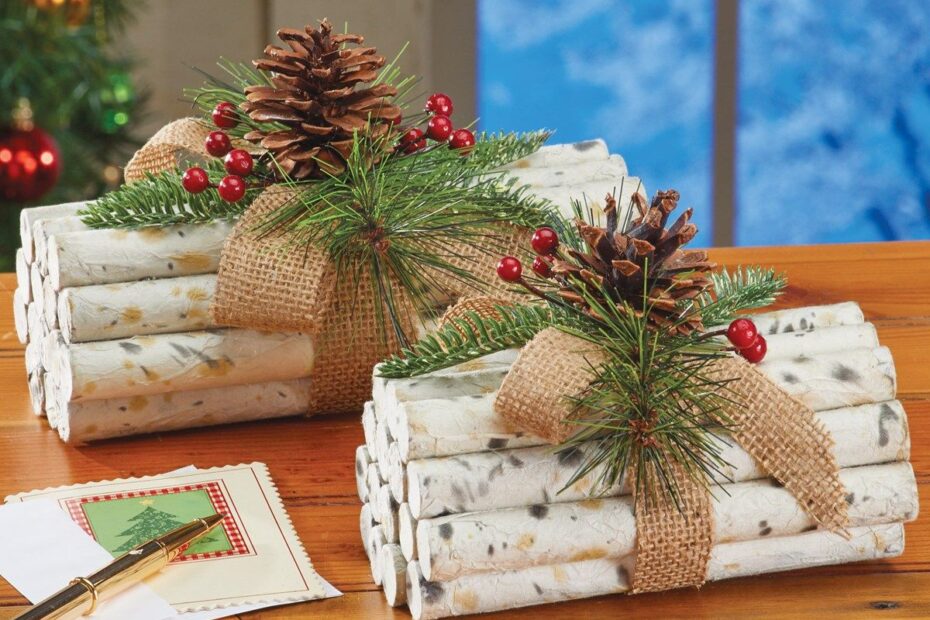 birch tree decor ideas for christmas Rustic Holiday Faux Birch Logs Set of 2 Collections Etc. Homemade