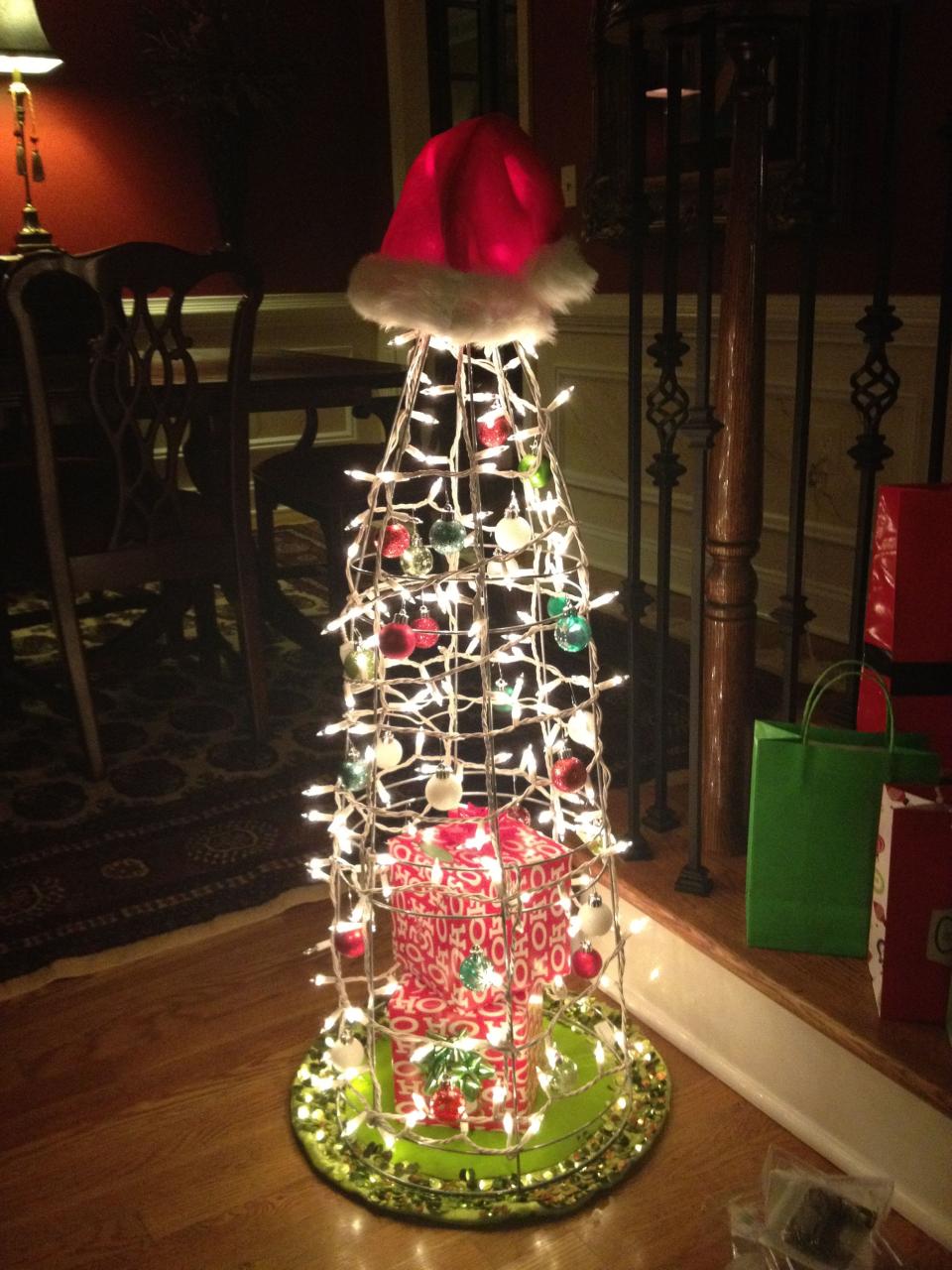 tomato cage christmas decor Tomato cage Christmas tree a la Mitchell Tomato cage christmas tree