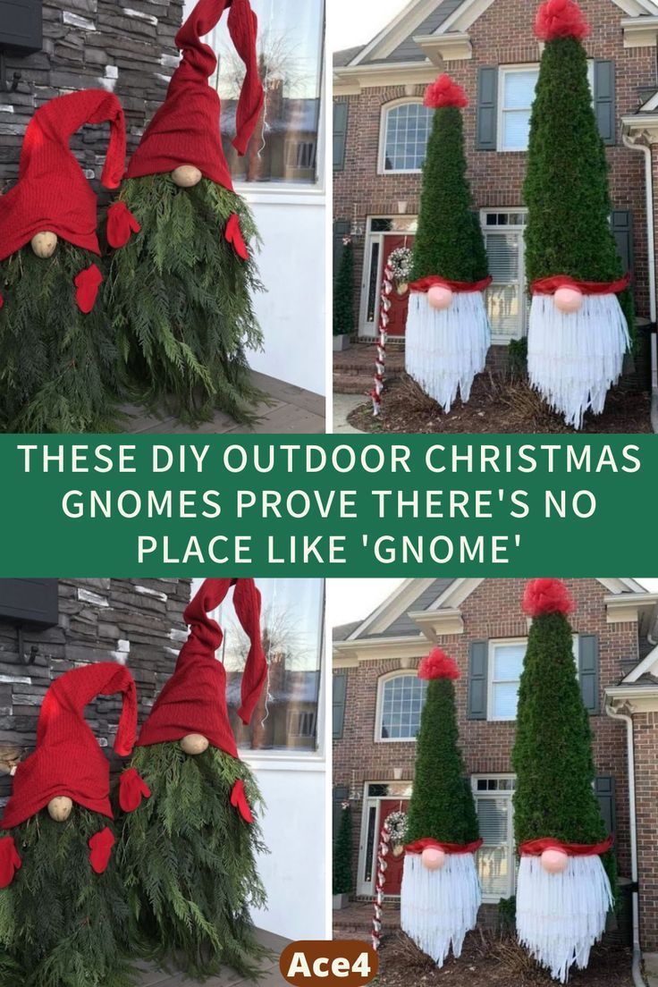 christmas gnome outdoor decor These DIY outdoor Christmas gnomes prove there's no place like 'gnome