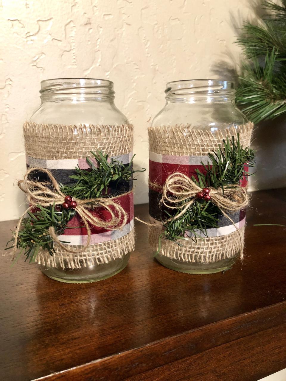 christmas jar decoration ideas pinterest Mason Jar Centerpieces For Christmas, Christmas Centrepiece Ideas