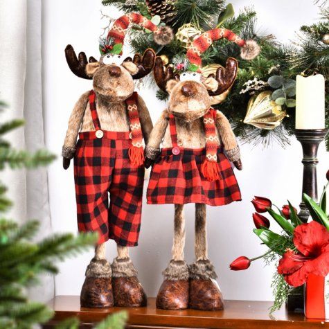 members mark christmas decor Member's Mark Plush Moose Decor (Set of 2) Sam's Club Moose decor