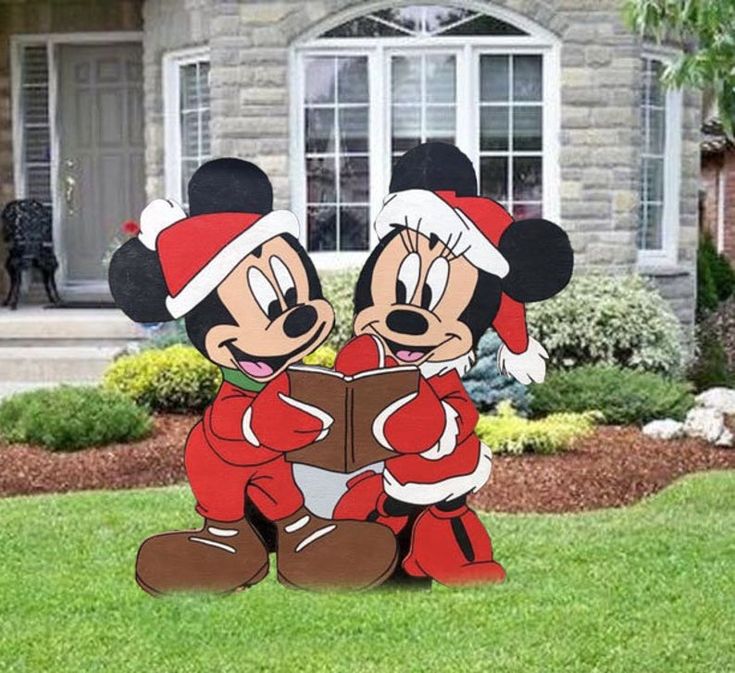 mickey christmas outdoor decor Magical Disney Christmas Yard Art Set