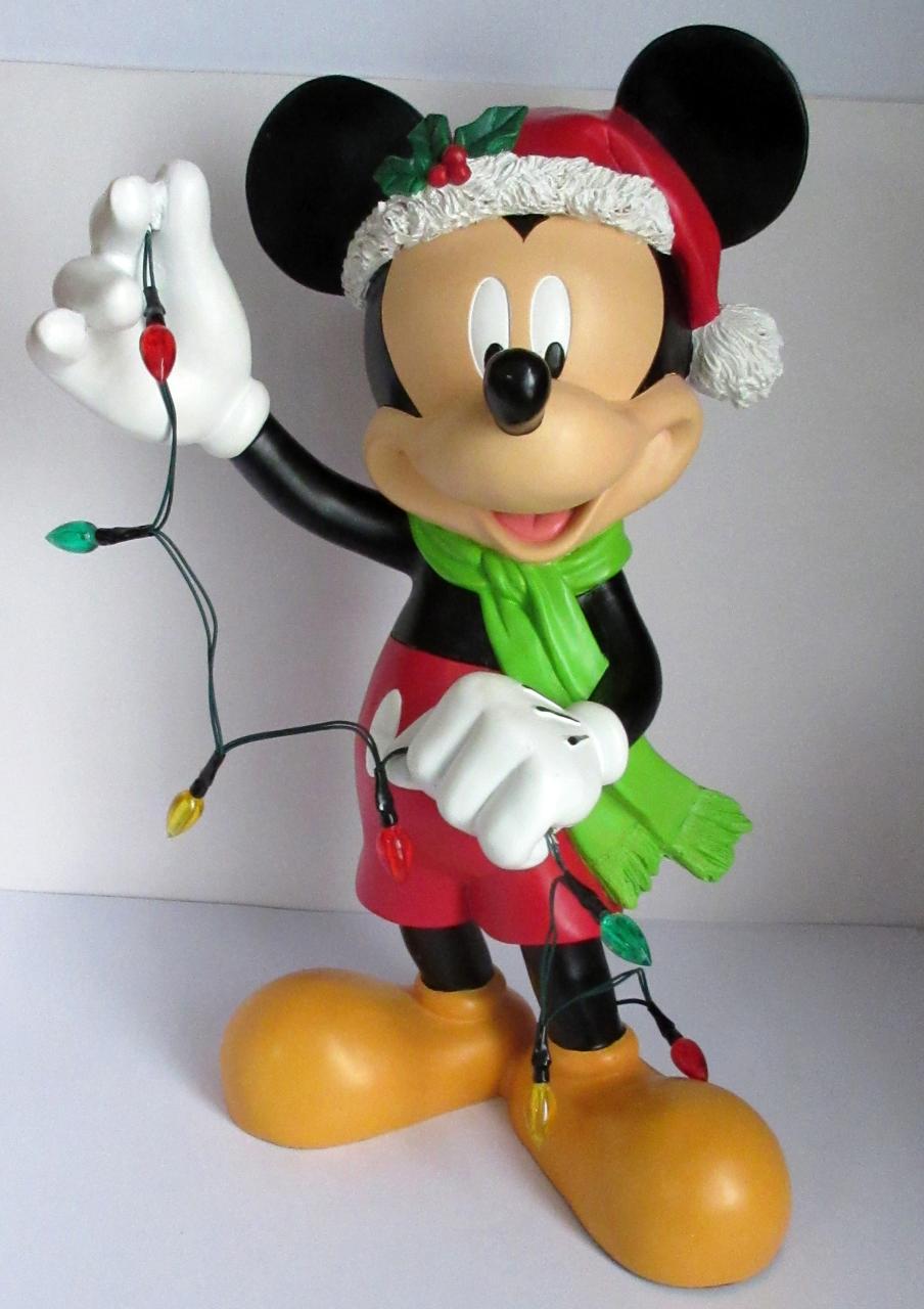 disney mickey christmas decor Disney Christmas 14.6" Mickey Mouse Hanging Lights Statue Outdoor