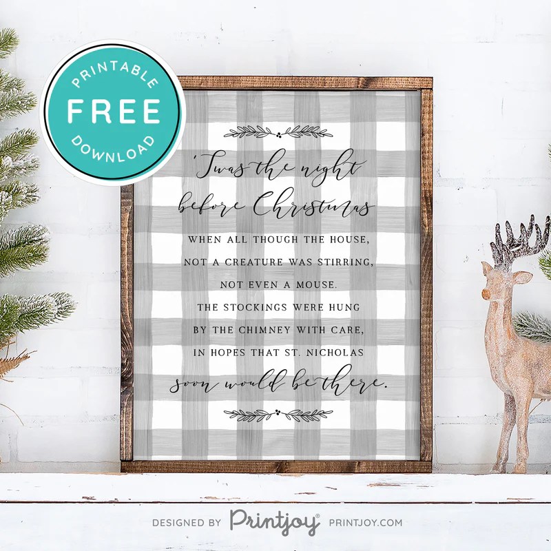 twas the night before christmas wall decor Free Printable Twas The Night Before Christmas Winter Wall Art Decor