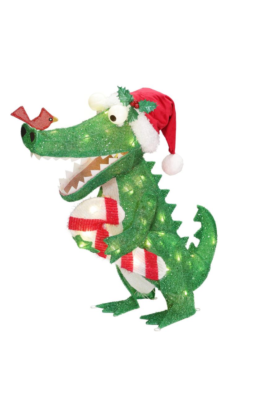 alligator christmas yard decor Alligator Outdoor Christmas Decorations at