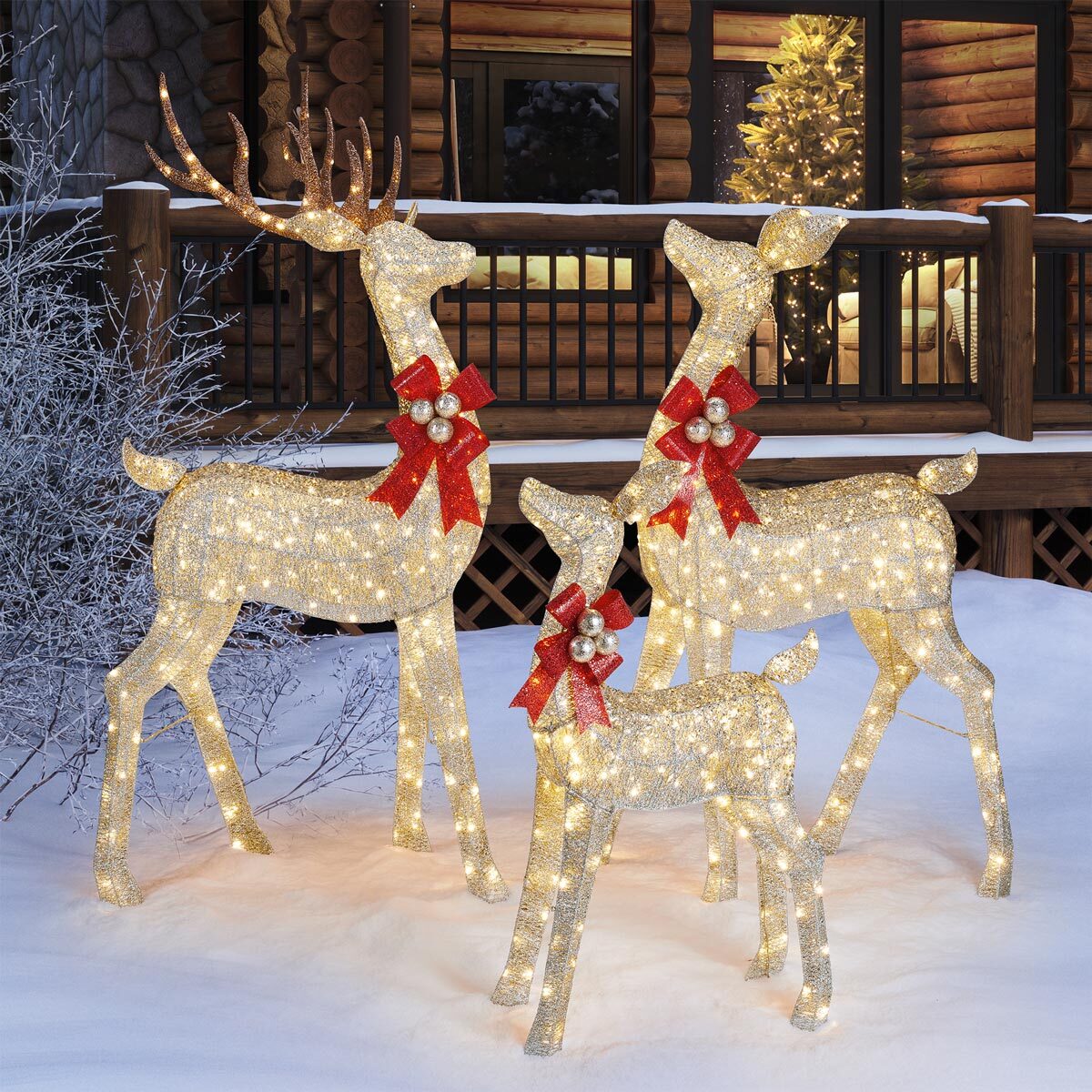 christmas decorations outdoor costco 76 Inches (1.9m) Indoor / Outdoor Christmas Reindeer Family Set of 3