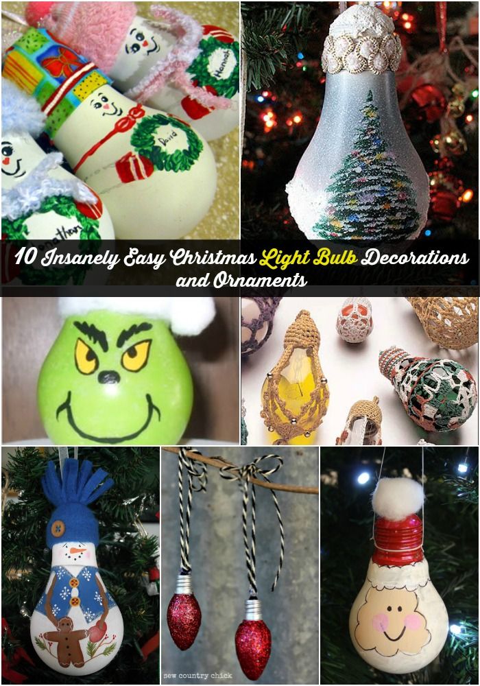 christmas bulbs decoration ideas Creative DIY Christmas Light Bulb Decorations and Ornaments