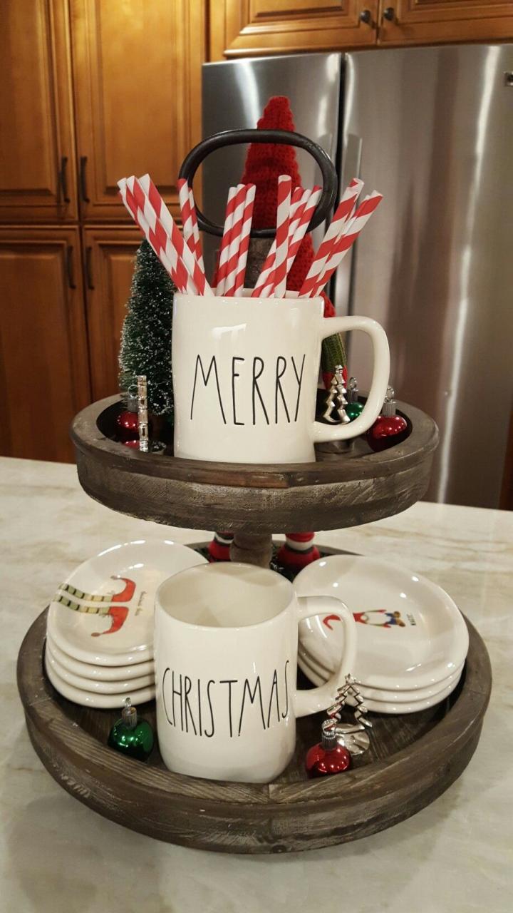 2 tier tray christmas decor Christmas Two Tier tray decor Christmas Tray Ideas, Christmas Projects