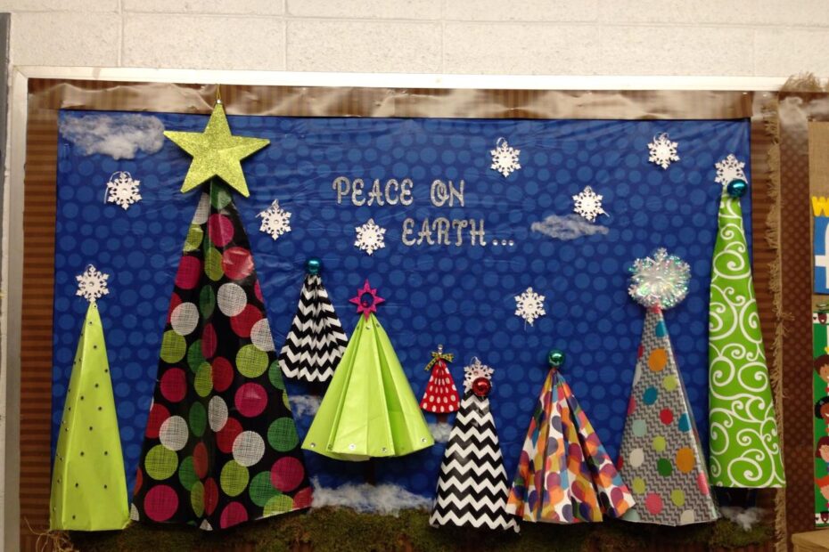 christmas decoration ideas board "Diversity" Christmas Season 3D bulletin board using coordinated yet