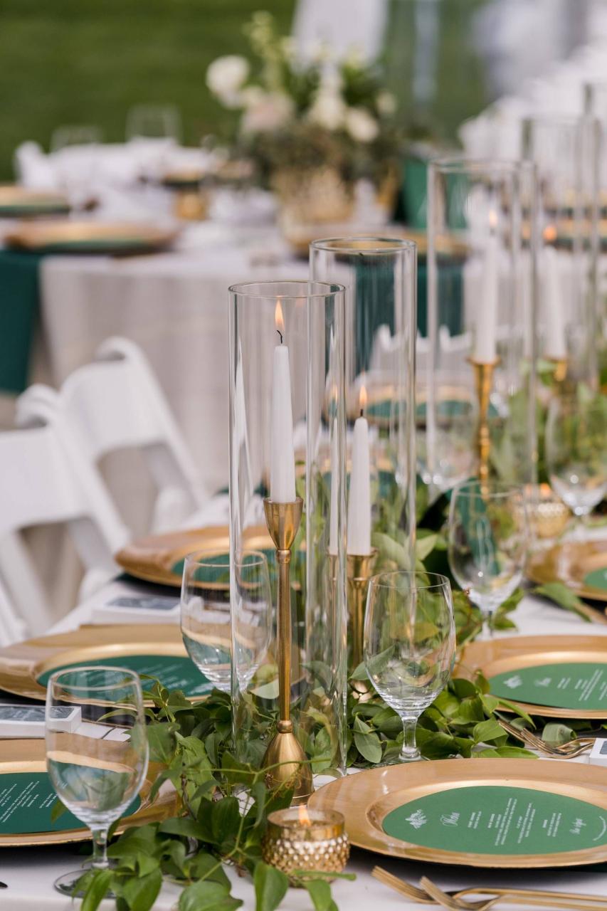 emerald green and gold christmas decor Mountain Wedding with an Emerald Green and Gold Color Theme Vail Real