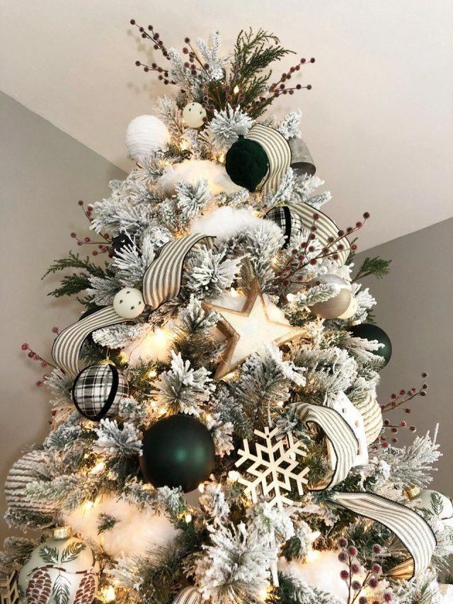 hunter green christmas tree decor modern farmhouse christmas tree with hunter green, black, white and sil