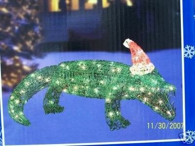 alligator christmas yard decor Festive Animated Christmas Alligator for Outdoor Decor