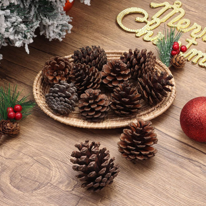 christmas decoration ideas with pine cones 6pcs Golden pine cones Christmas Tree Decorative Small Pendant