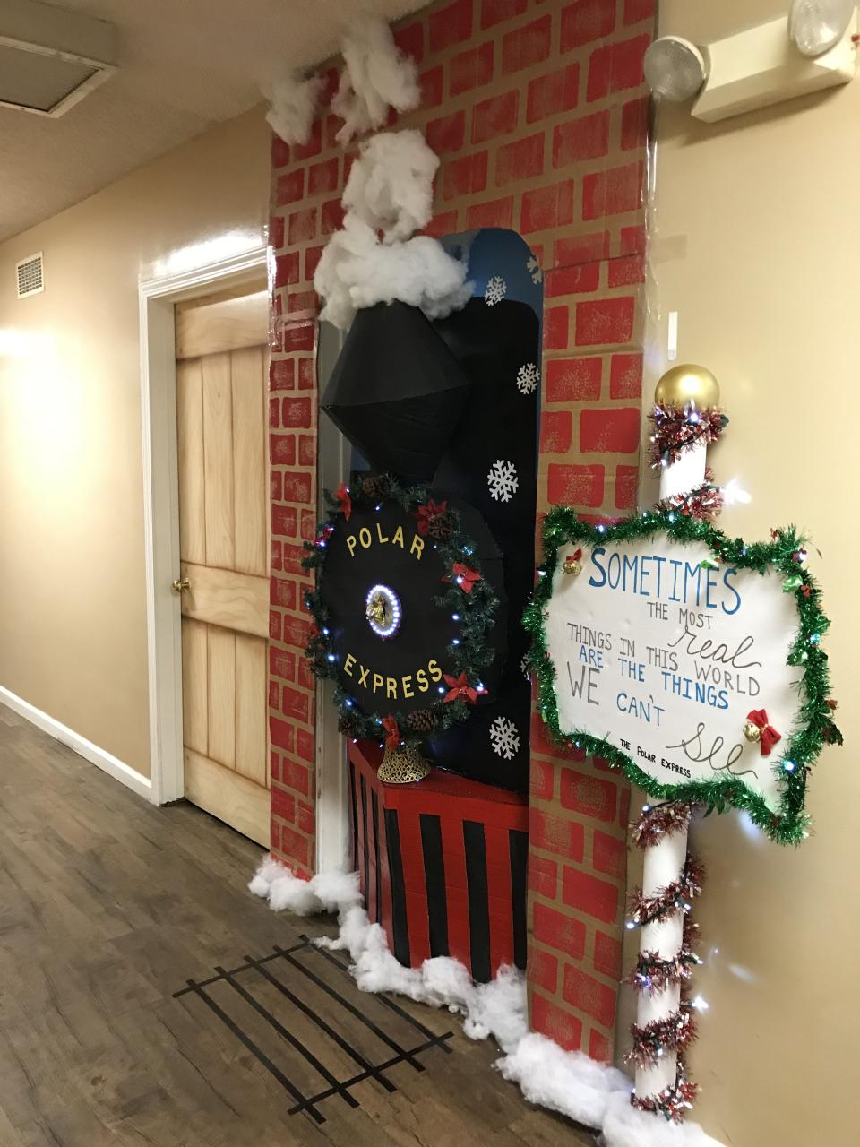 polar express christmas decor Polar express door. Christmas door Door decorations classroom