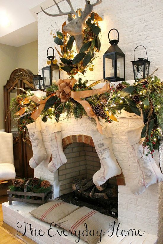 farmhouse christmas mantel decor ideas 10Fabulous FarmhouseStyle Christmas Mantels Christmas mantel