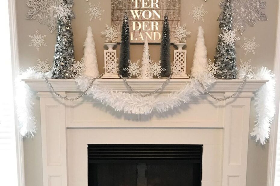 winter mantel decor after christmas Winter Wonderland Holiday Mantel Ellery Designs Christmas mantle