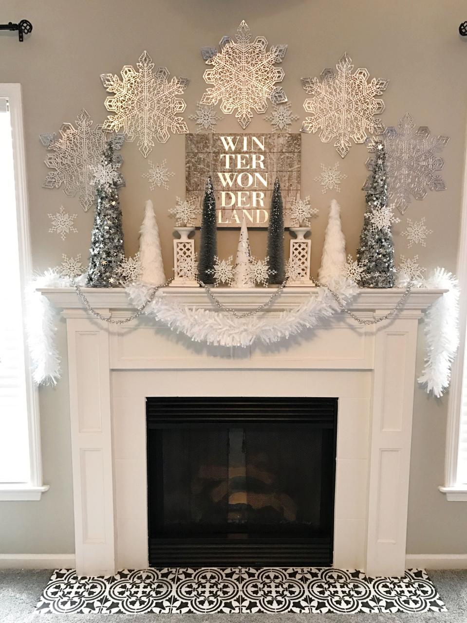 winter mantel decor after christmas Winter Wonderland Holiday Mantel Ellery Designs Christmas mantle