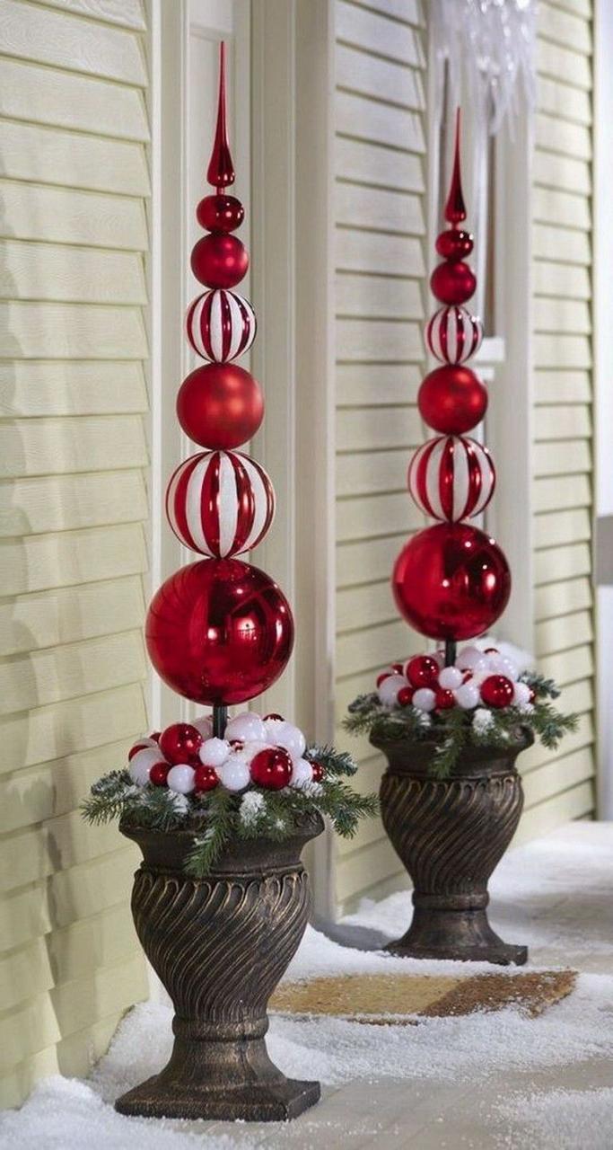 christmas decor with ornaments 40 Remarkable DIY Decorative Garden Ball Tutorial White christmas