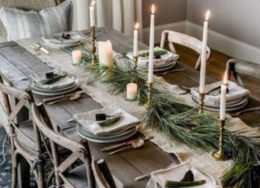 farmhouse christmas table decor ideas Nice 43 Amazing Farmhouse Winter Decoration Ideas. More at https