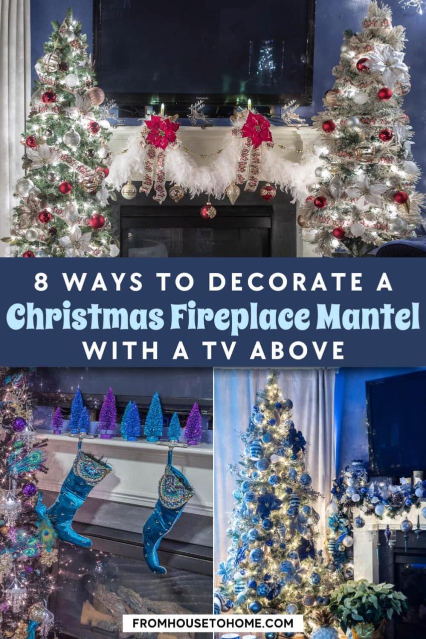 christmas mantel decor with tv How To Decorate a Christmas Mantel With a TV Above It Christmas