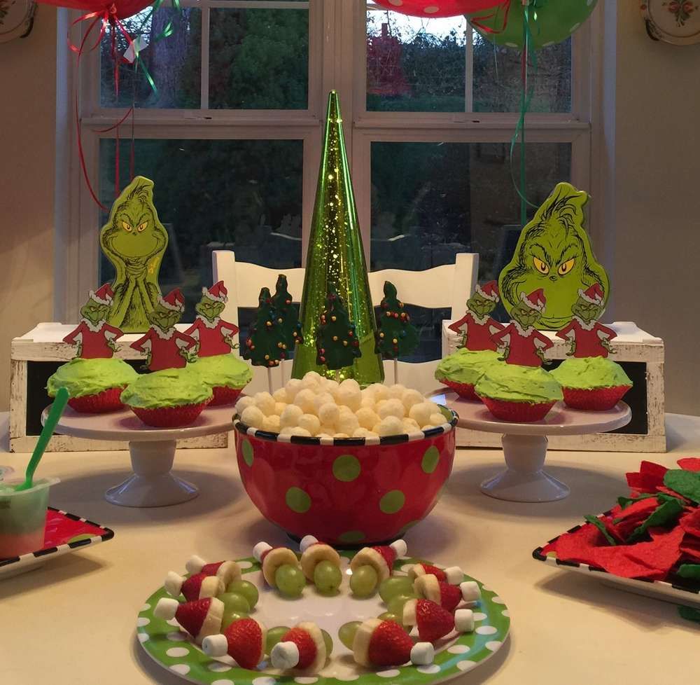 grinch christmas party decor Grinch Themed Christmas Party Ideas The Cake Boutique