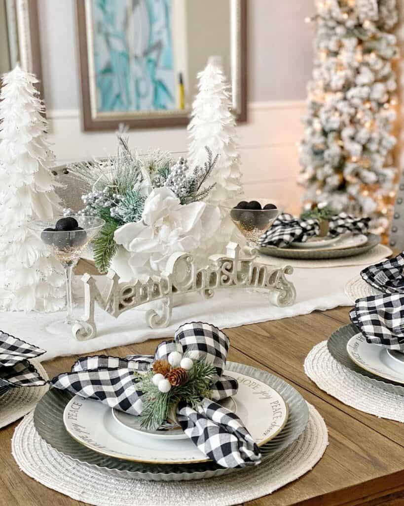 buffalo check christmas table decor Black and White Buffalo Check Christmas Table Décor Soul & Lane