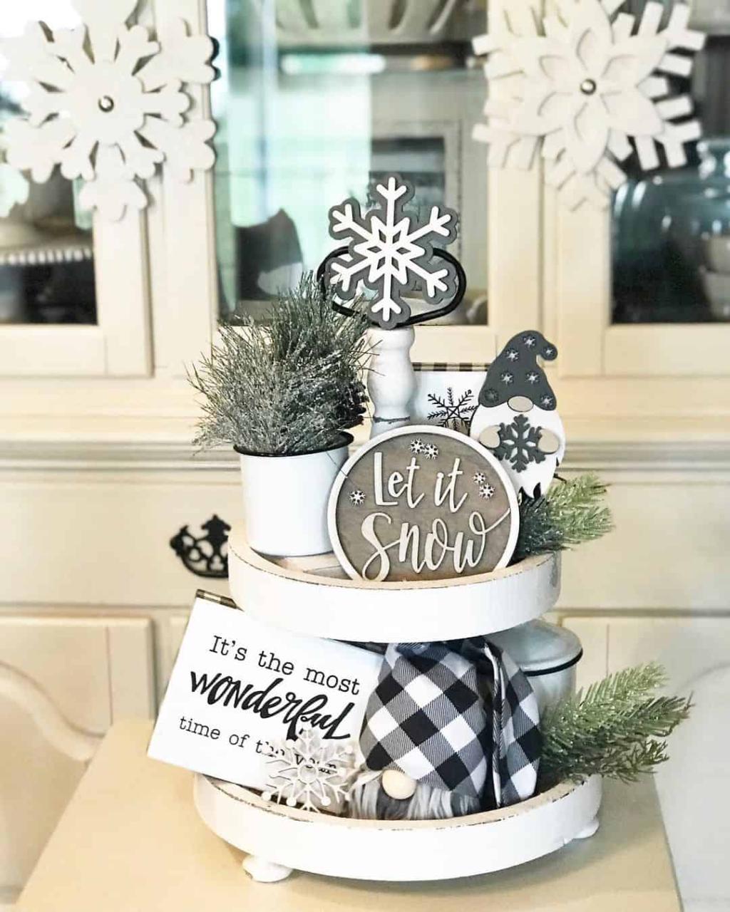 black and white farmhouse christmas decor Black and White Farmhouse Christmas Centerpiece Soul & Lane