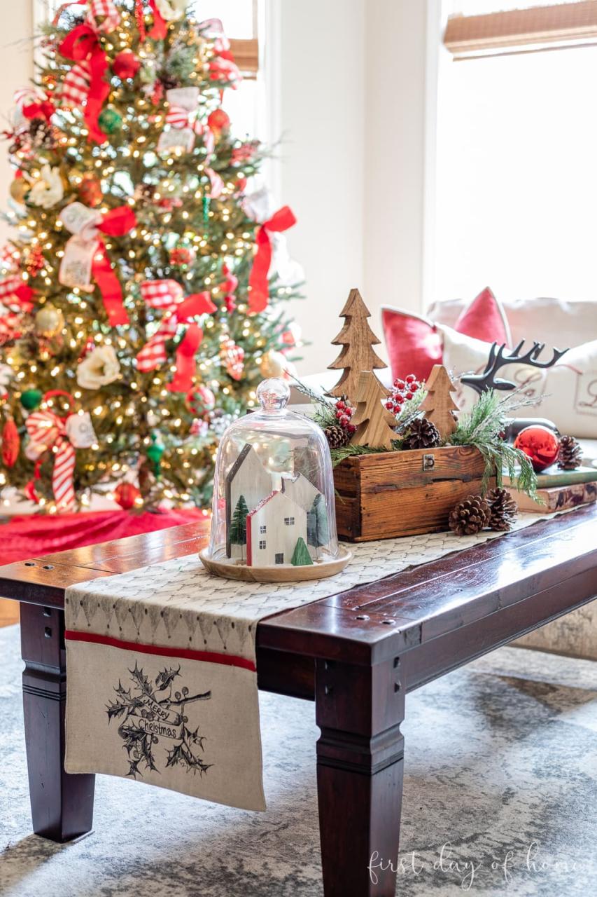 coffee table tray christmas decor How To Decorate A Living Room Table For Christmas Trees