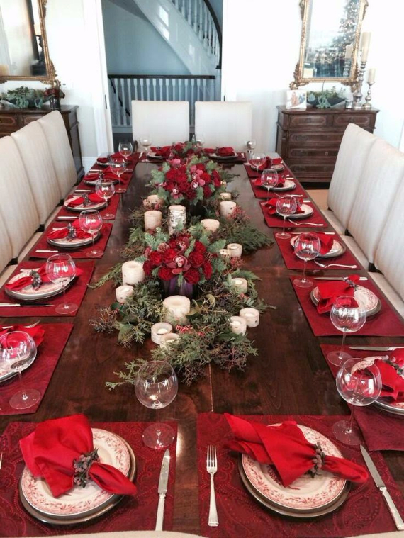 red and white christmas table decor 60 Christmas Dining Table Decor In Red And White family