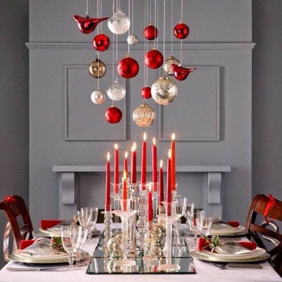 red and white christmas table decor 60 Christmas Dining Table Decor In Red And White family