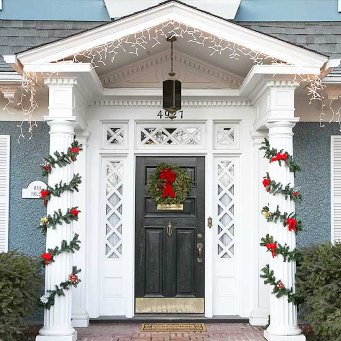 christmas decor around front door Life and Love Front Door Holiday Decor