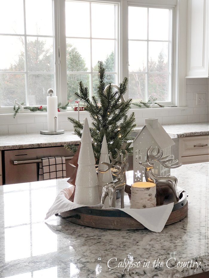 kitchen island christmas decor ideas Kitchen Island Tray Decor (a Cozy Winter Theme) Calypso in the Country