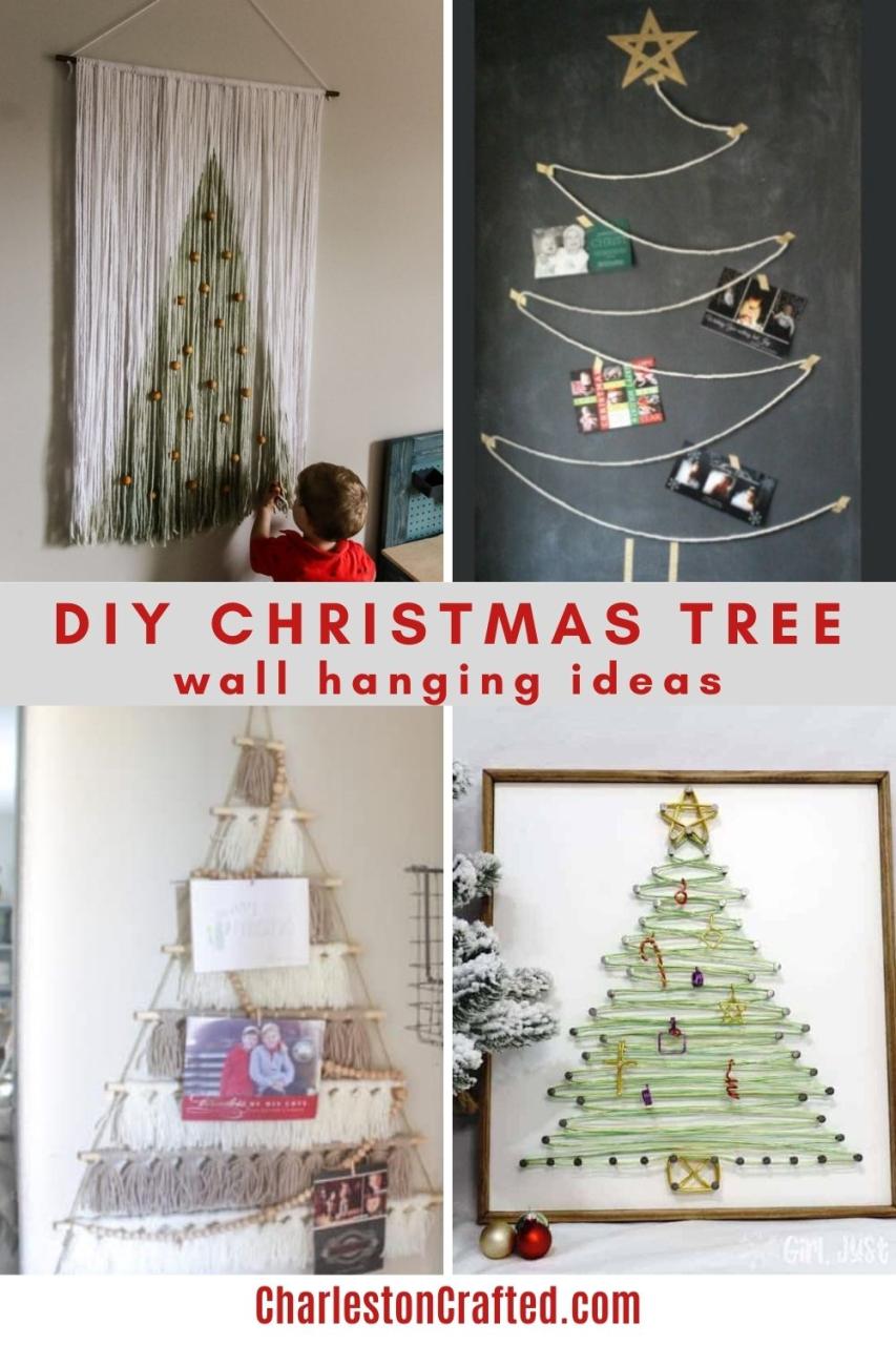 diy christmas wall decor pinterest 22 DIY wall hanging Christmas tree ideas