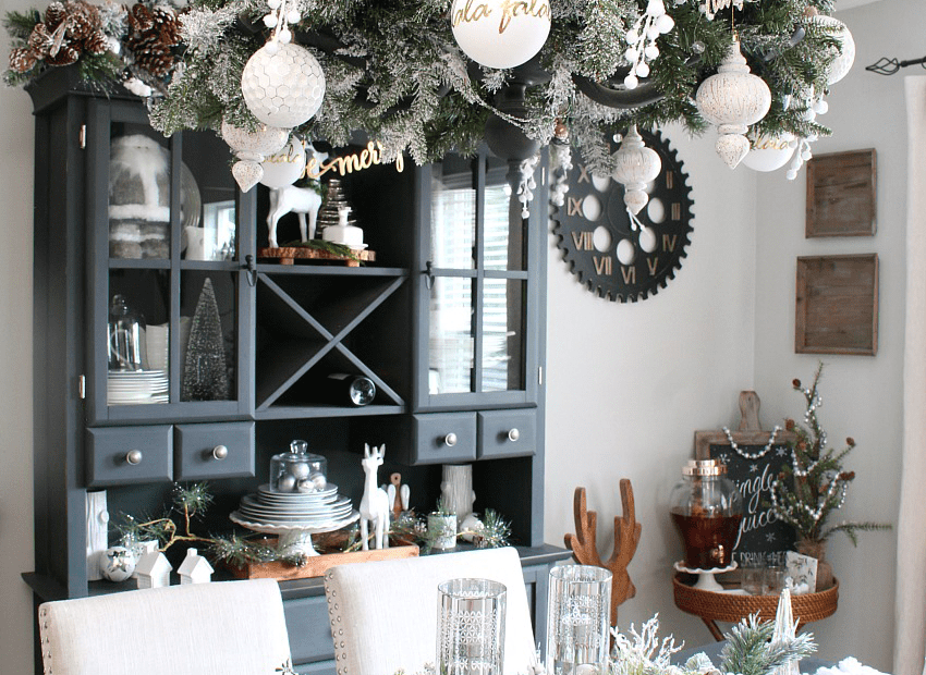 farmhouse christmas dining table decor Farmhouse Dining Room Christmas Decorations Clean and Scentsible