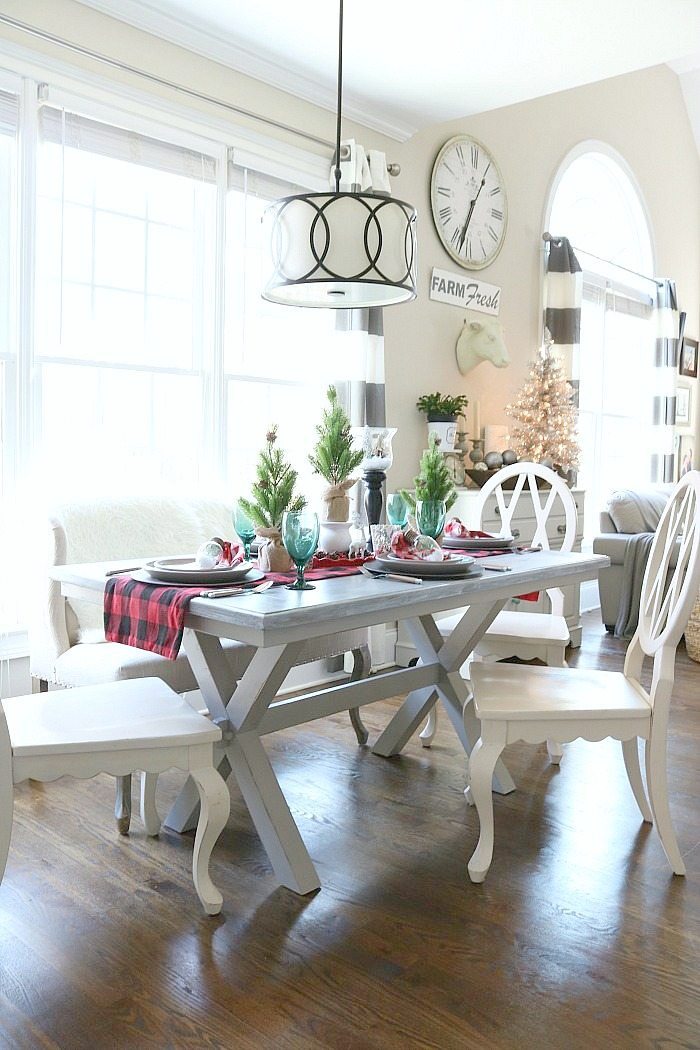 farmhouse christmas dining table decor Farmhouse Christmas Tablescape Refresh Restyle