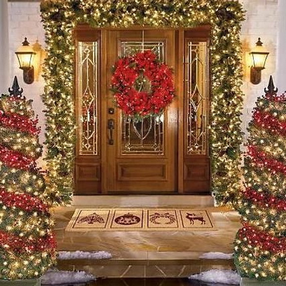 christmas decorating entryway ideas 50 Fresh Festive Christmas Entryway Decorating Ideas family holiday