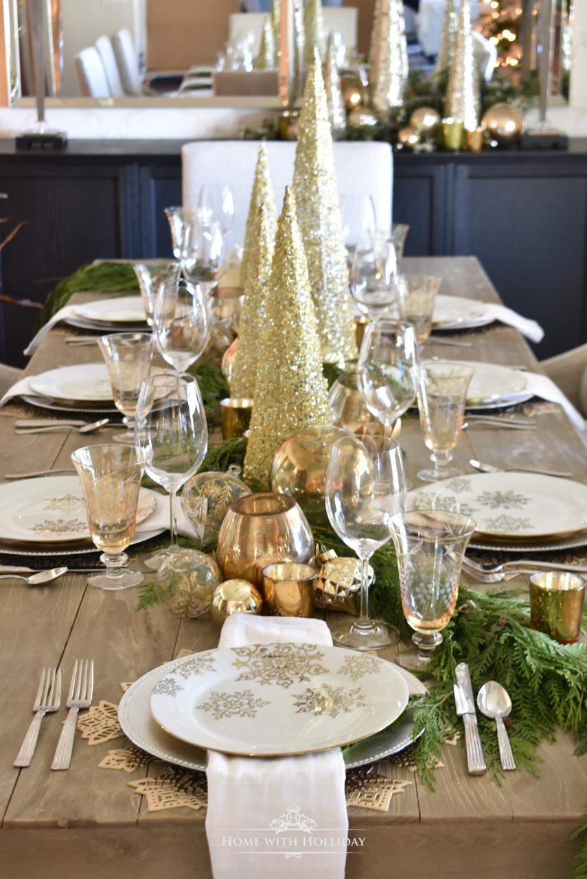 christmas decorating ideas silver and gold Gold And Silver Christmas Table Setting The Cake Boutique