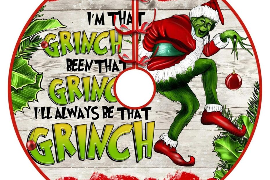 grinch christmas party decor Grinch Decor Christmas Decorations 76Cm 29.9In Christmas Tree Skirt