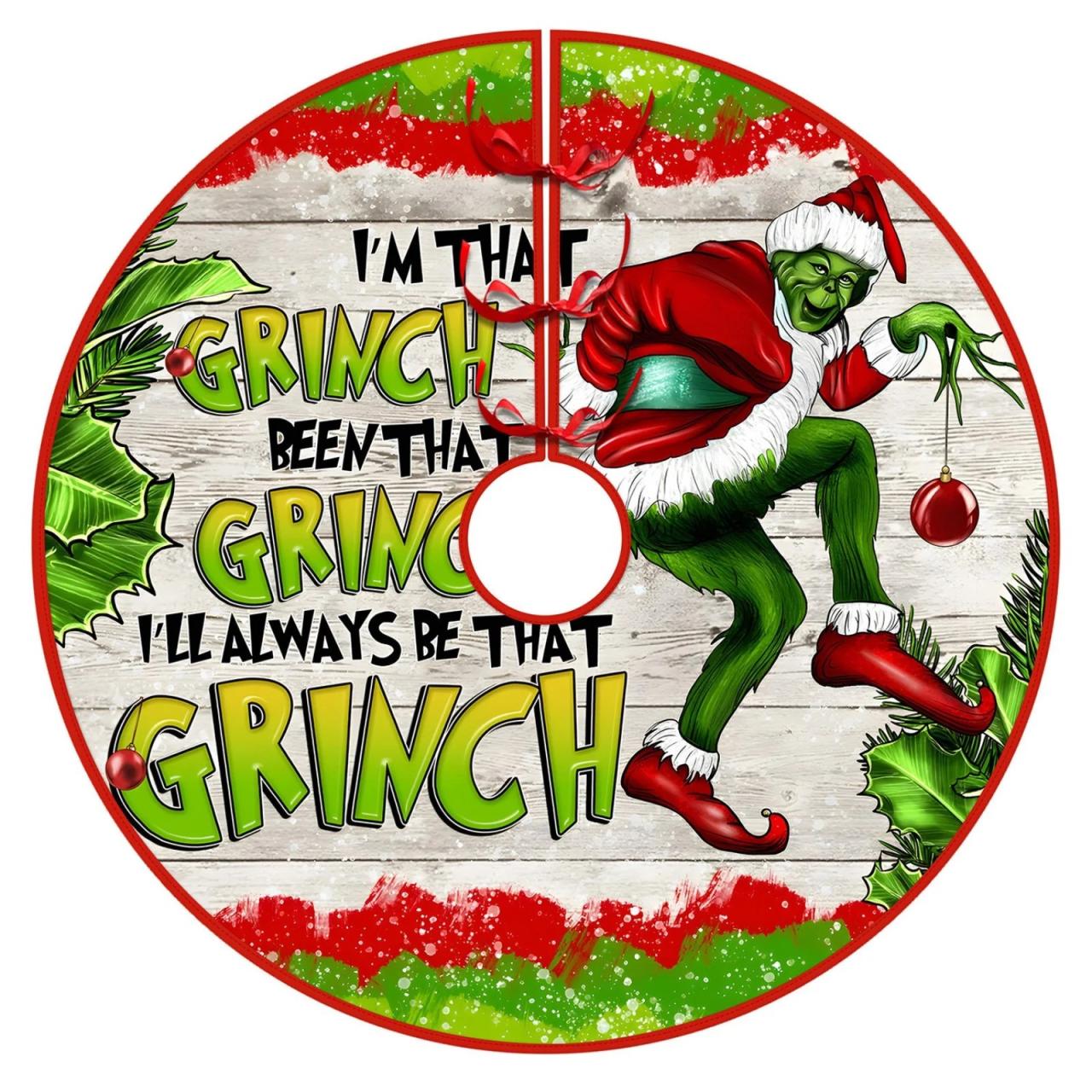 grinch christmas party decor Grinch Decor Christmas Decorations 76Cm 29.9In Christmas Tree Skirt