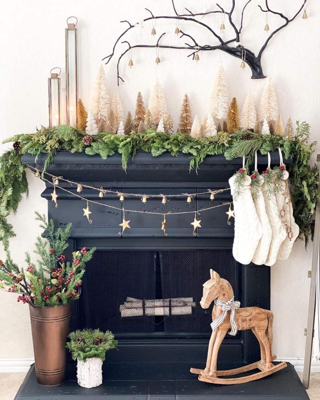 black fireplace christmas decor Holiday Décor Ideas For Black Fireplace Soul & Lane