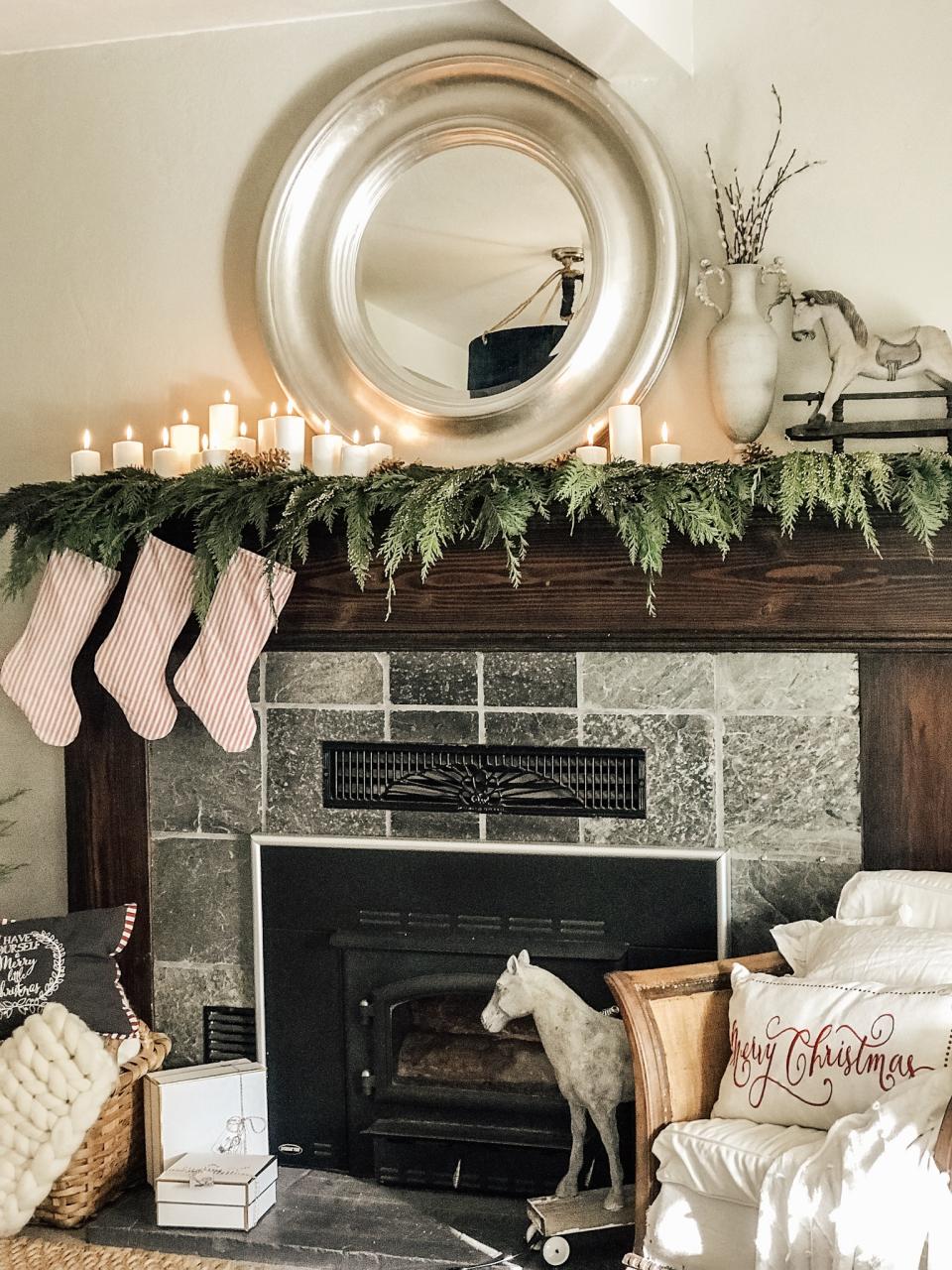 farmhouse christmas mantel decor ideas Our Modern Farmhouse Christmas Mantel Hallstrom Home